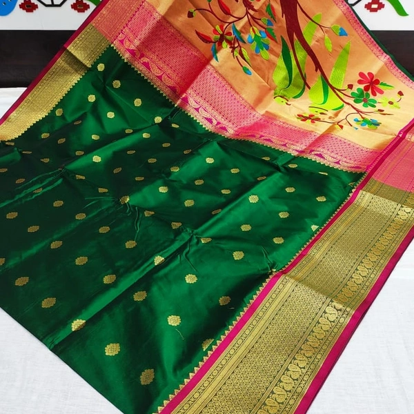 Indian Parrot Mhalsa Big Border Paithani