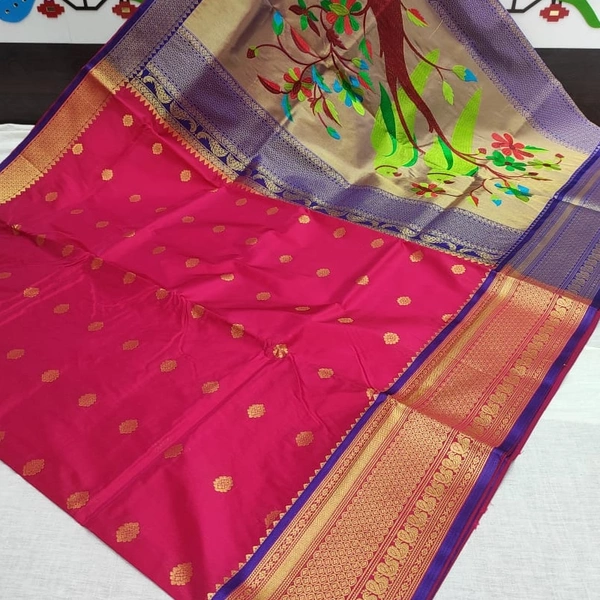 Indian Parrot Mhalsa Big Border Paithani