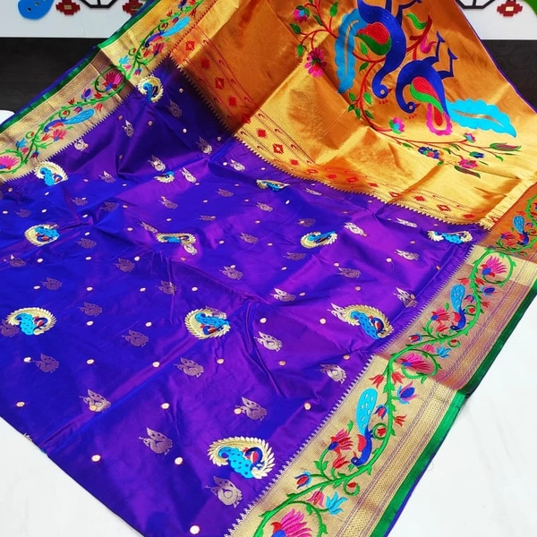 Peacock Embroidery Paithani