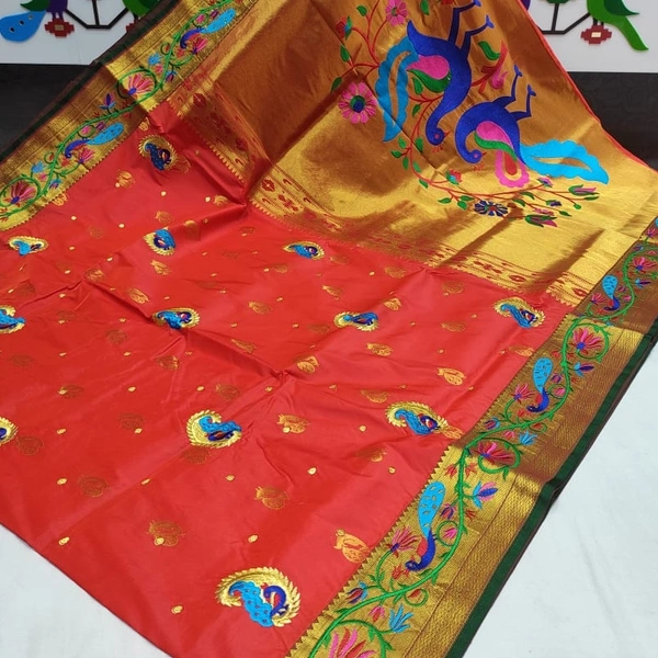 Peacock Embroidery Paithani