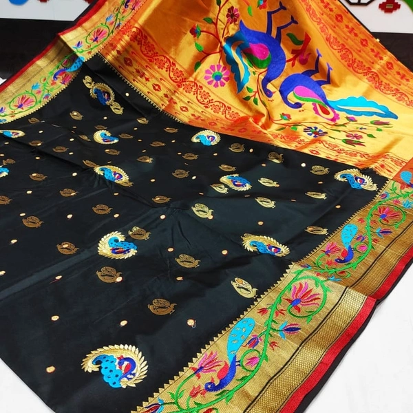 Peacock Embroidery Paithani