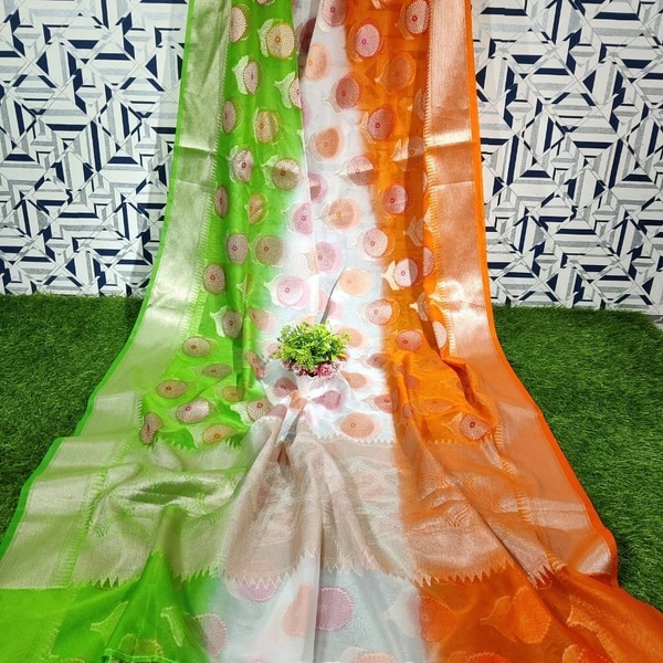 Independence Day Special Banaras Organza Saree
