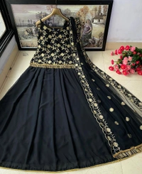  Heavy Georgette With Fully Embroidery Fully Stitched Upto 44size 