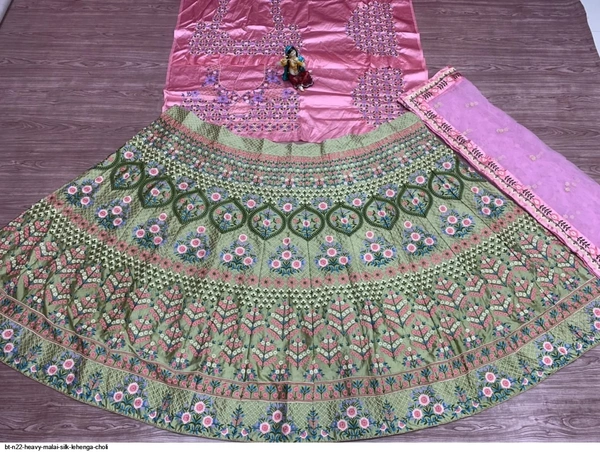 Heavy Malay Silk Semi Stitched Lehenga