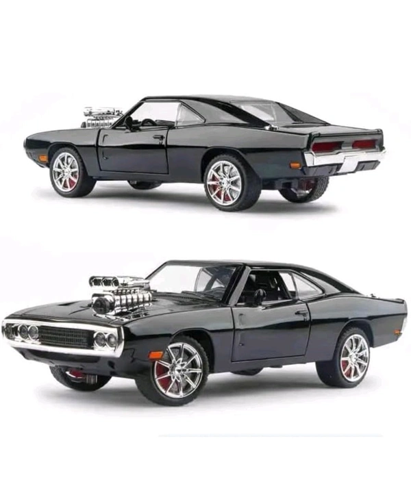 1:24 Big Fast and Furious Dodge Charger Diecast Model Metal Pull-Back Car with Sound, Light and Opening Doors: A Kids' Toy Vehicle Gift