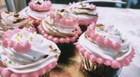 Strawberry Cupcakes - Pink and white