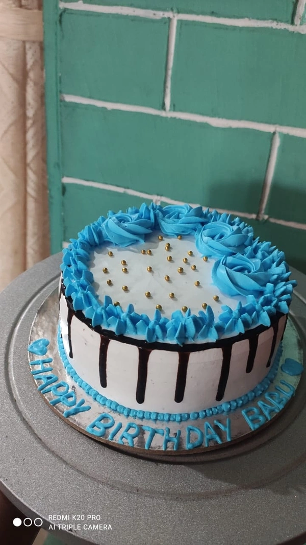 Black Forest Cake With Blue Texture