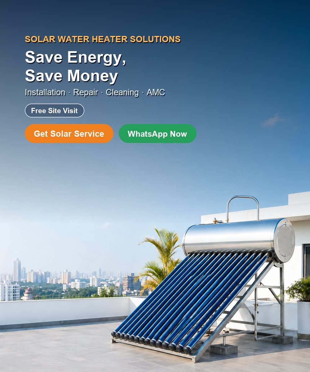Solar water heater solutions — installation, repair, cleaning and AMC