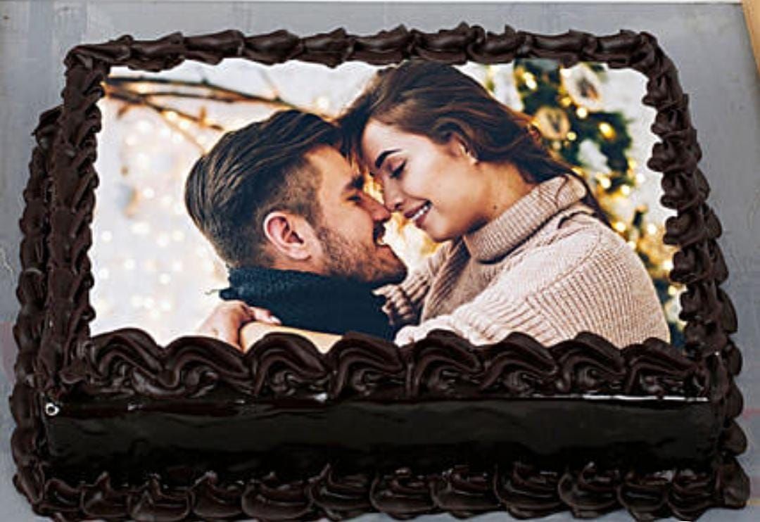Chocolate Photo Birthday Cake