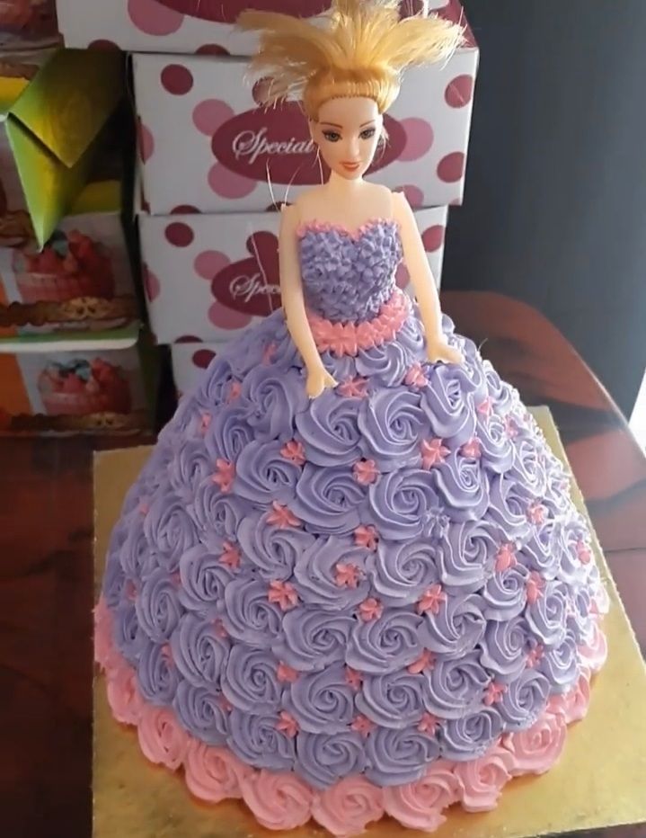 Purple Dress Barbie Cake – Trichy Cake Shop