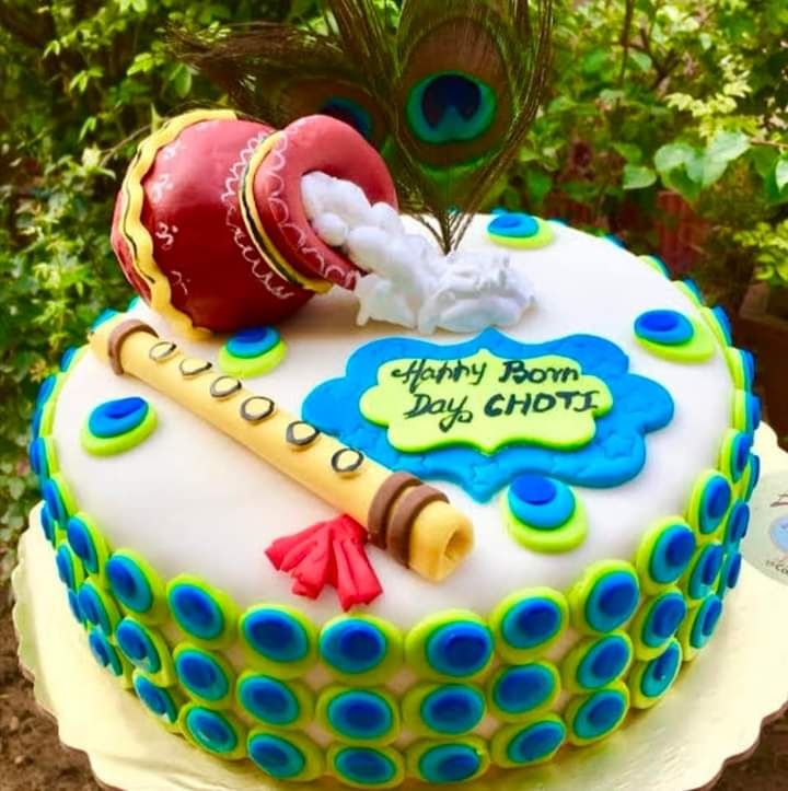 Best Janmashtami Theme Cake | bakehoney.com