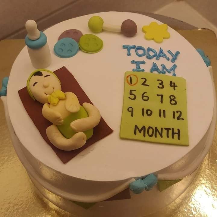 One Month Birthday - Decorated Cake by funni - CakesDecor