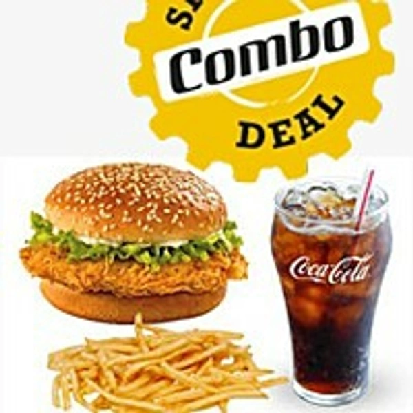Chicken Burger Large +Fries+Coke Combo