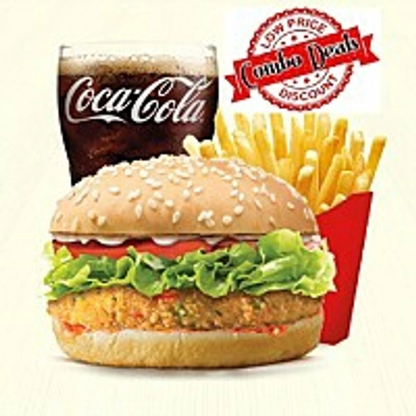 Veg Burger Large +Fries+Coke Combo