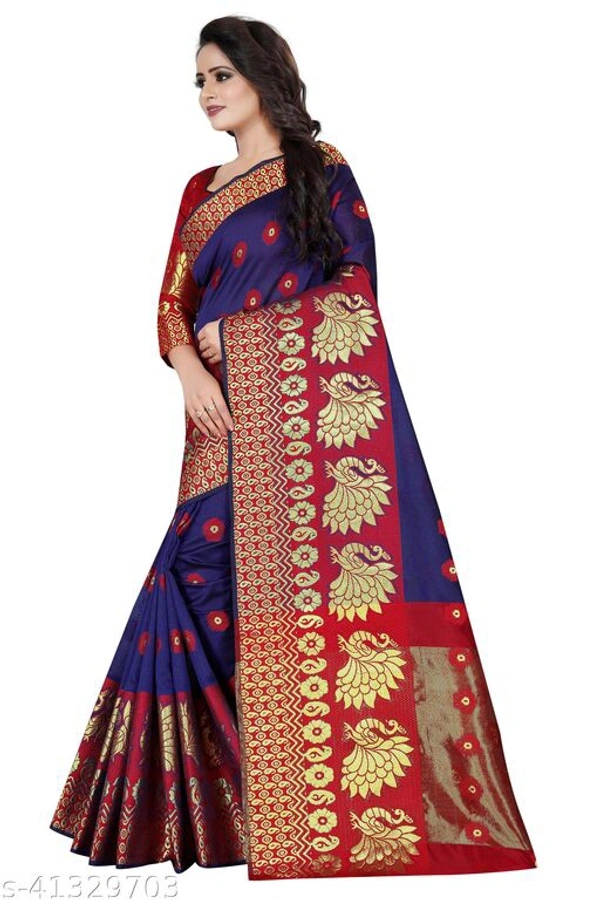 Xxx Fashion Feats elegant cotton silk saree - Blue