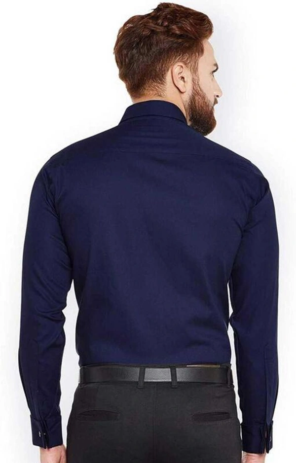 TRENDY STYLISH MEN'S POLYCOTTON FULL SLEEVES LOWEST PRICE FORMAL SHIRT - Blue, S