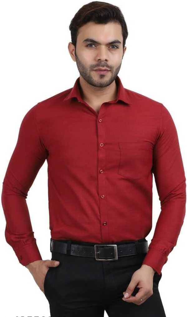 TRENDY STYLISH MEN'S POLYCOTTON FULL SLEEVES LOWEST PRICE FORMAL SHIRT - Red, XL
