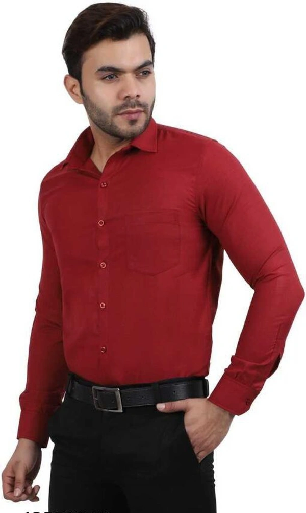 TRENDY STYLISH MEN'S POLYCOTTON FULL SLEEVES LOWEST PRICE FORMAL SHIRT - Red, XL