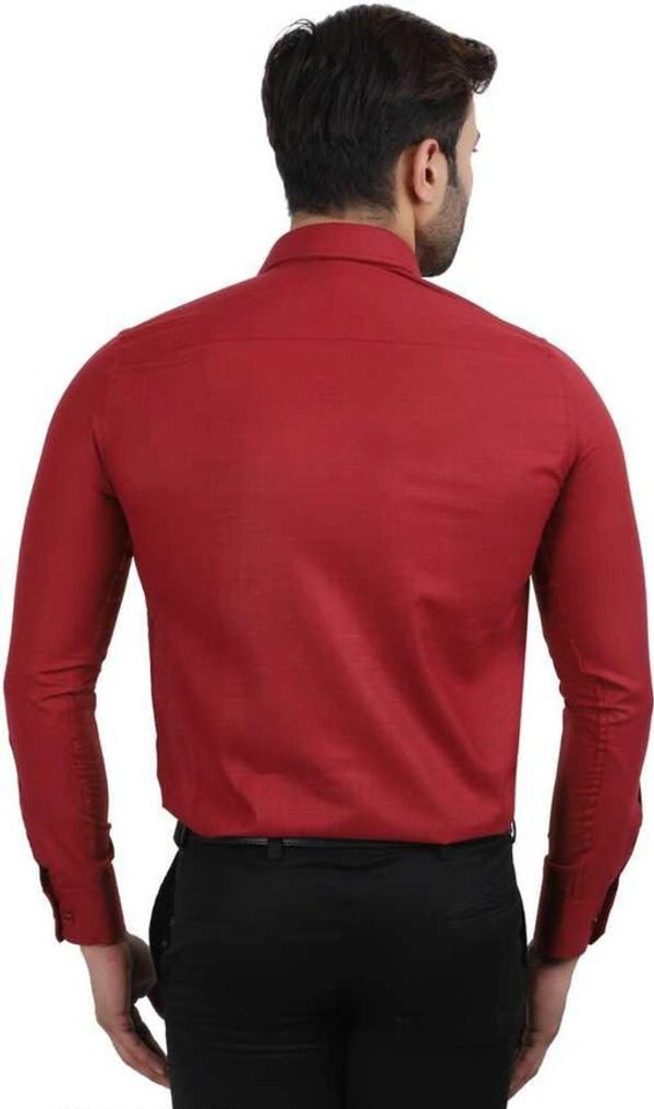 TRENDY STYLISH MEN'S POLYCOTTON FULL SLEEVES LOWEST PRICE FORMAL SHIRT - Red, M