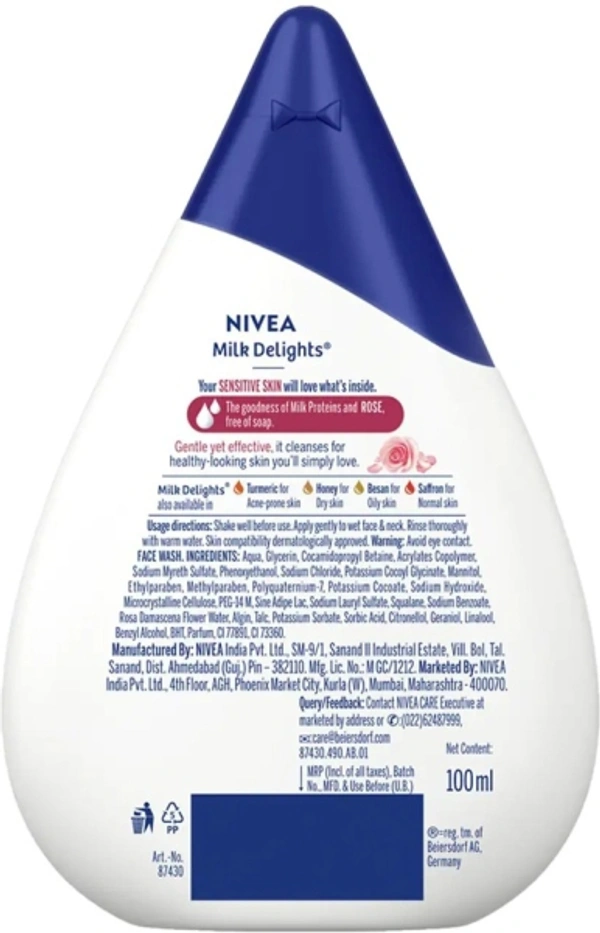 NIVEA ROSE WATER FACE WASH 100ML