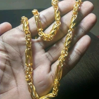 Brass Gold Plated Chain Material, Brass Embellishedwork Finishing, Gold Plated - Gold plated, 20 IN