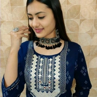 Alluring Women Kurta Sets Rayon Short Sleeves,Three-Quarter Sleeves - L, Blue