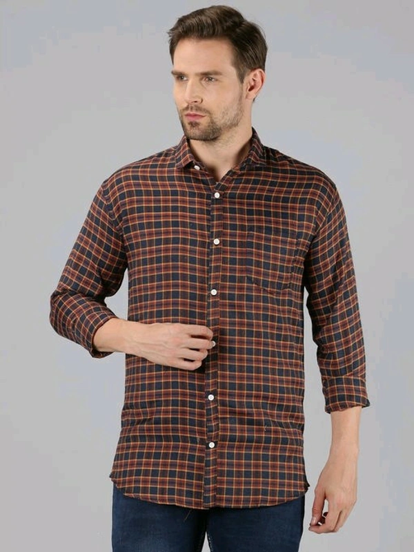 Trendy Modern Men Shirts In Box Line - Checked, S (Chest Size: 40 in, Length Size: 28 in)
