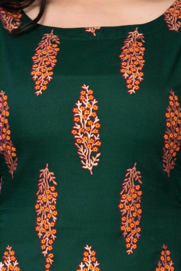 womens Rayon printed kurta - Green, M (Bust Size: 38 in, Size Length: 48 in)