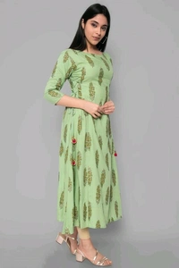 womens Rayon printed kurta - XXL (Bust Size: 44 in, Size Length: 48 in), Light green