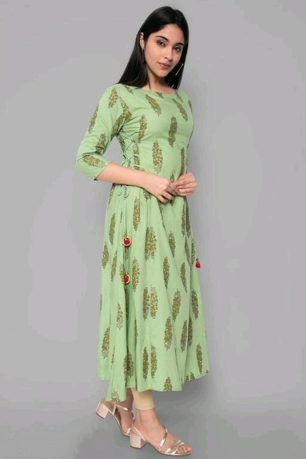 womens Rayon printed kurta - XXL (Bust Size: 44 in, Size Length: 48 in), Light green