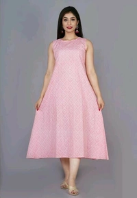 Cotton Sensational Women Gown - pink, S