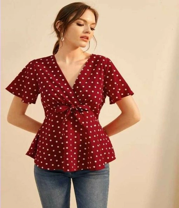 Women Tops & Tunics fabric Rayon Short Sleeves - XXL (Bust Size: 44 in), Blue