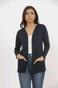 Cotton Fabric Women Capes, Shrugs & Ponchos - Black, S (Bust Size: 32 in, Length Size: 23 in)