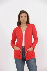 Cotton Fabric Women Capes, Shrugs & Ponchos - XXL (Bust Size: 36 in, Length Size: 27 in), Red