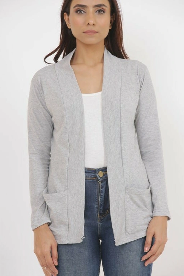 Cotton Fabric Women Capes, Shrugs & Ponchos - Gray, XXL (Bust Size: 36 in, Length Size: 27 in)