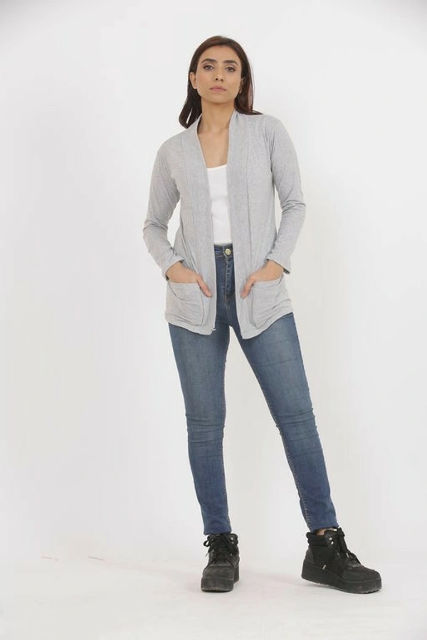 Cotton Fabric Women Capes, Shrugs & Ponchos - Gray, XXL (Bust Size: 36 in, Length Size: 27 in)