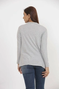 Cotton Fabric Women Capes, Shrugs & Ponchos - Gray, XXL (Bust Size: 36 in, Length Size: 27 in)