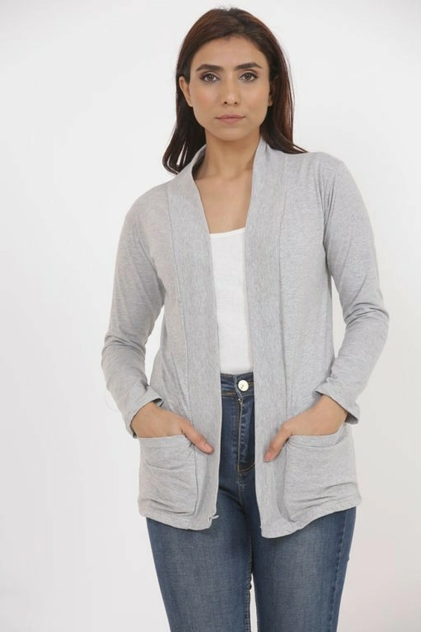 Cotton Fabric Women Capes, Shrugs & Ponchos - Gray, XXL (Bust Size: 36 in, Length Size: 27 in)