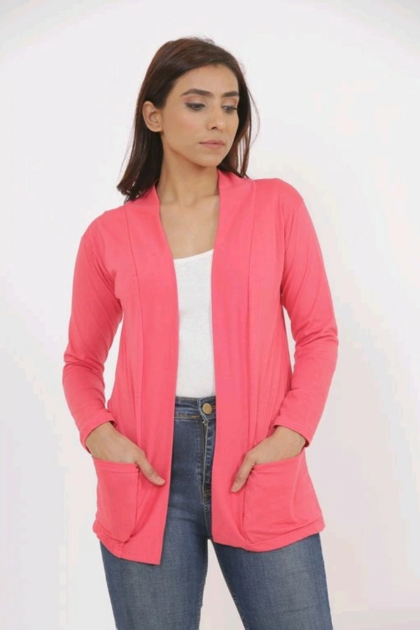 Cotton Fabric Women Capes, Shrugs & Ponchos - Pink, XXL (Bust Size: 36 in, Length Size: 27 in)