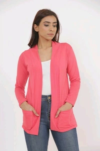 Cotton Fabric Women Capes, Shrugs & Ponchos - Pink, XL (Bust Size: 35 in, Length Size: 26 in)
