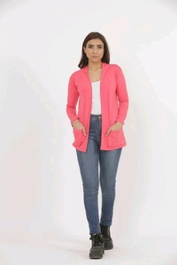 Cotton Fabric Women Capes, Shrugs & Ponchos - Pink, S (Bust Size: 32 in, Length Size: 23 in)