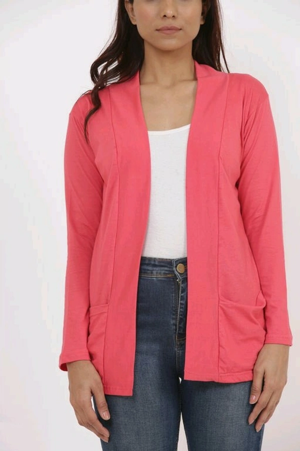 Cotton Fabric Women Capes, Shrugs & Ponchos - Pink, L (Bust Size: 34 in, Length Size: 25 in)