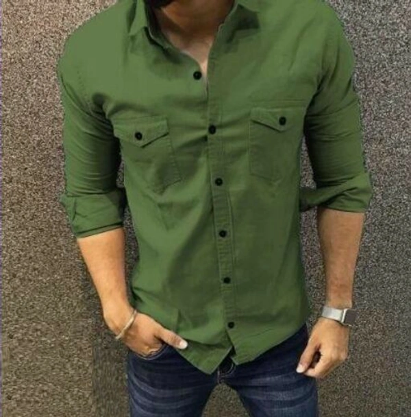 Trendy Fashionable Men Shirts Fabric Cotton Blend - Green, XL (Chest Size: 42 in, Length Size: 30 in)