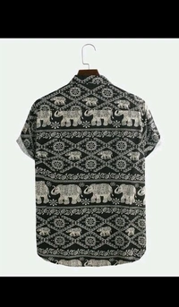 Stylish Fabulous Men Shirts Fabric Cotton BlendSleeve Length Short Sleeves Pattern Printed - Black, M (Chest Size: 38 in, Length Size: 28 in)