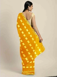 Yellow Chiffon Embellished Zari Border Party Saree  - yellow, NA