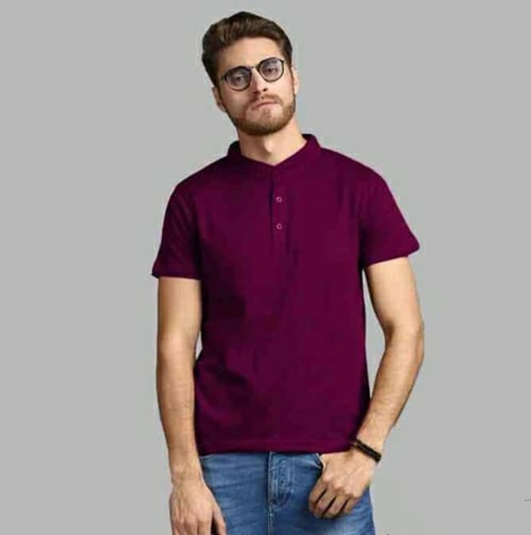 Cotton Blend  Printed T-Shirt  - Purple, s