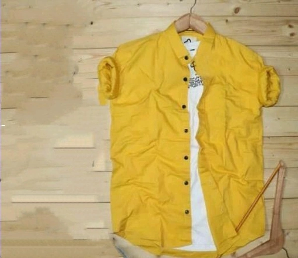 Men Regular Fit  Casual Shirt - XL (Chest Size: 45 in, Length Size: 30 in), Yellow