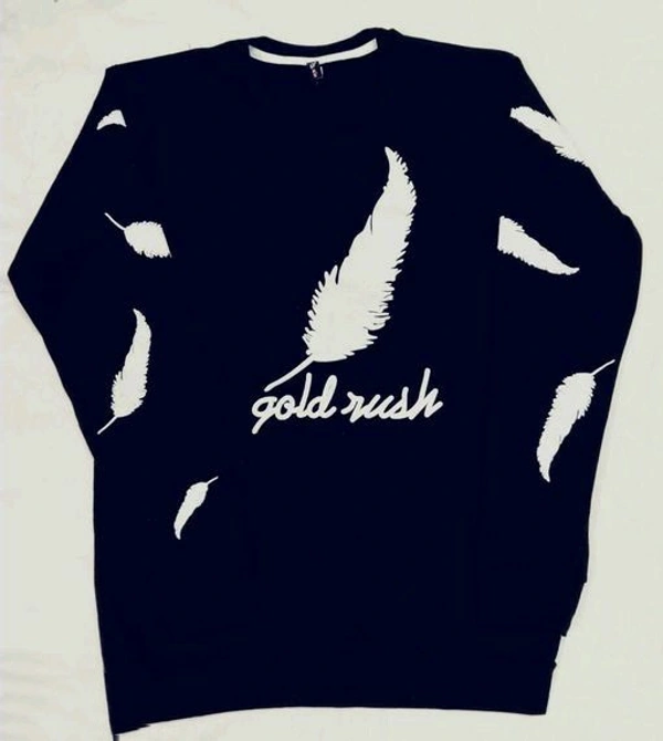 Cotton  Printed T-Shirt Long Sleeve - Black, M
