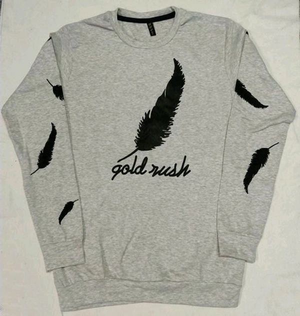 Cotton  Printed T-Shirt Long Sleeve - Gray, M