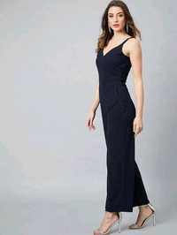 Solid Women Jumpsuit - Black, XL
